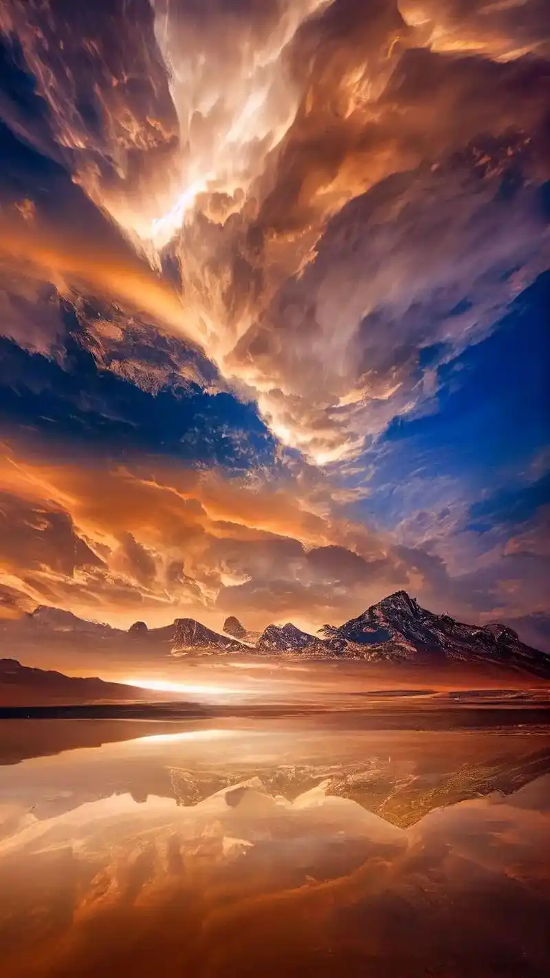 天空之镜唯美风景治愈动漫壁纸高清潮图