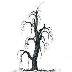 缺水的树简笔画