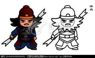张飞关羽门画简笔画图画
