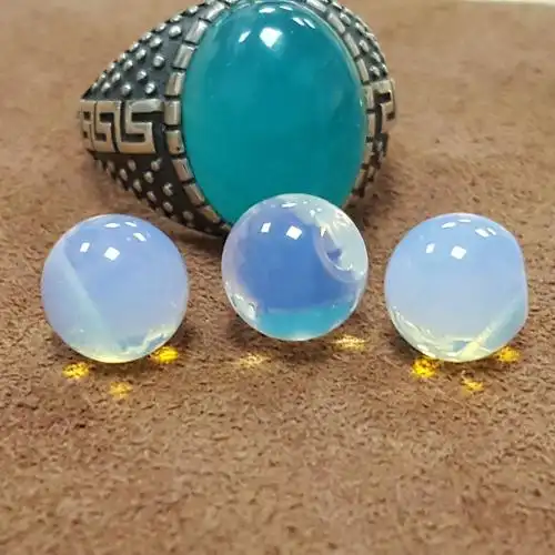 蛋白玻璃仿天然欧泊澳宝侧孔珠扣高档旗袍唐装汉服演出服纽扣定制