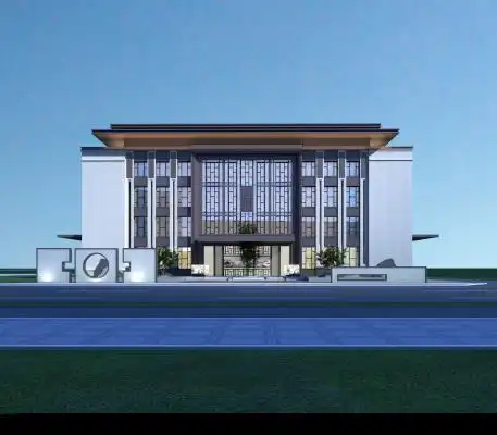 新中式办公楼中式古建大殿现代公共厕所新中式公共厕所