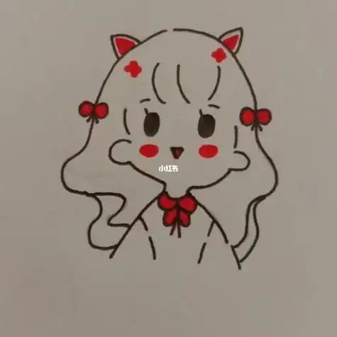 可爱女孩简笔画2