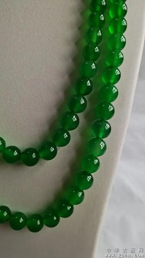 顶级龙石种帝王绿翡翠佛珠,水头超好,超级完美 - 中华古玩网 - 古董收