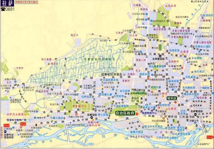 拉萨交通地图2017版