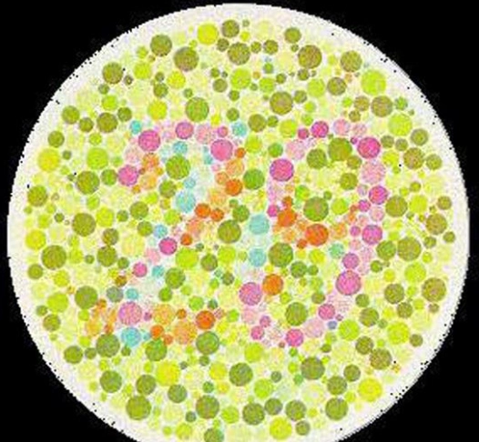 七张图色盲测试图,能看对五张的,说明你过了驾校第一关