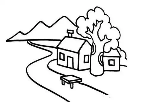 太空美景简笔画瀑布风景简笔画图片小学生风景简笔画 流动的小溪山水