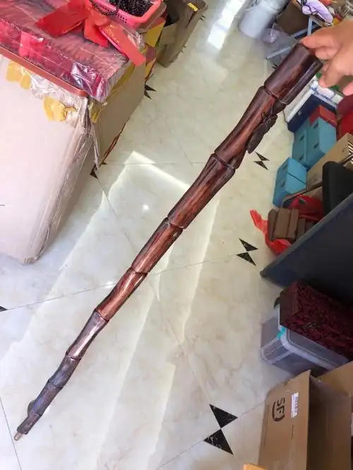 海南黄花梨拐杖手作手工艺