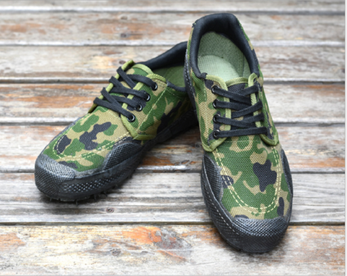 誉丰yl-7002小花迷彩解放鞋橡胶低帮99作训鞋学生军训劳保鞋