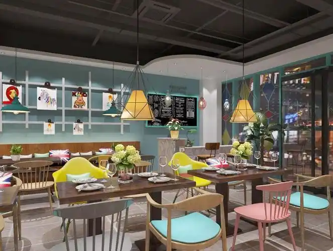 2021小型茶餐厅餐桌椅子装修效果图片