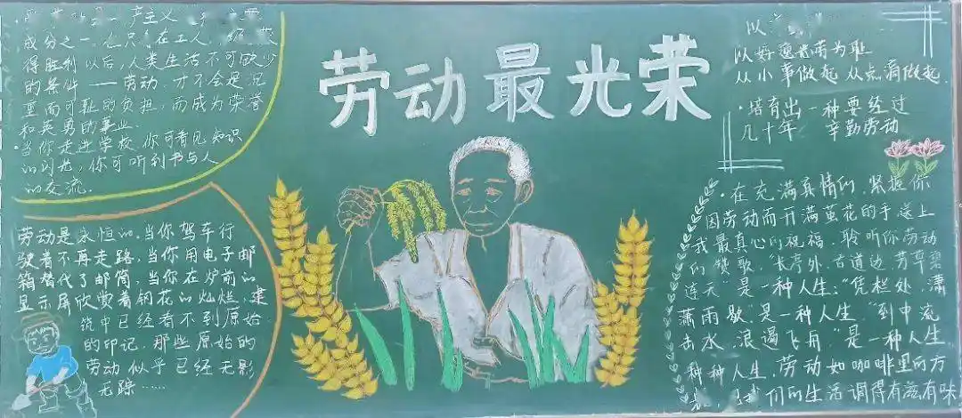 劳动最光荣记高一年级5月份主题黑板报评比活动