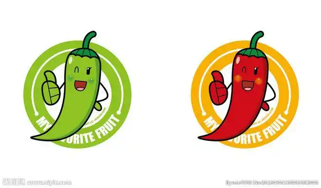 矢量卡通辣椒表情