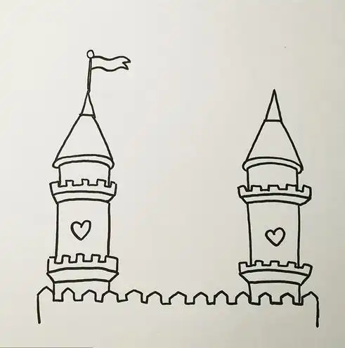 迪士尼城堡简笔画图片怎么画