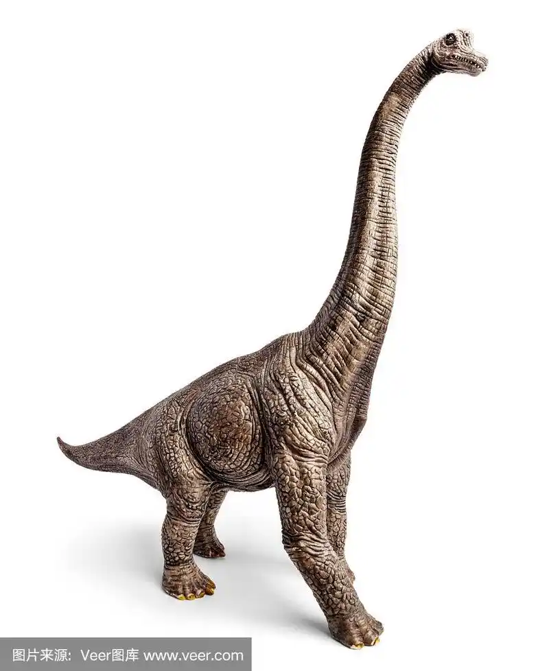 腕龙恐龙玩具孤立在白色背景与剪切路径.