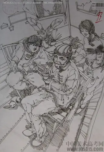 2015年四川美术学院速写高分卷12