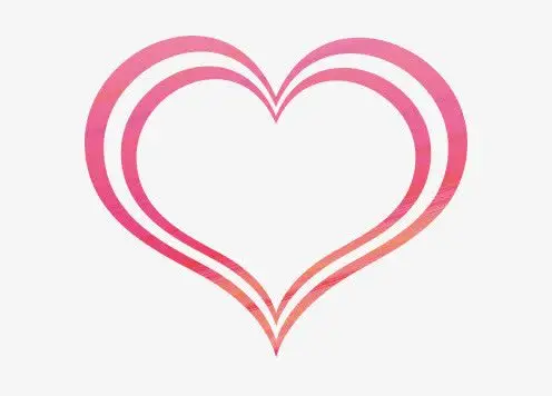 镂空粉色爱心形状
