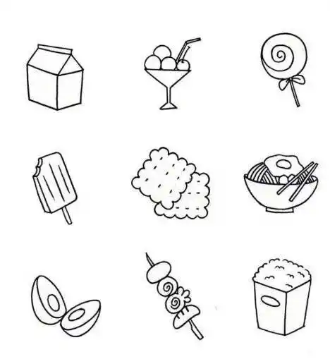 可爱小零食简笔画零食的简笔画儿童画食物简笔画图片大全,可爱小零食