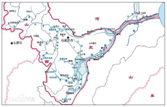 滹沱河流域总体分布图