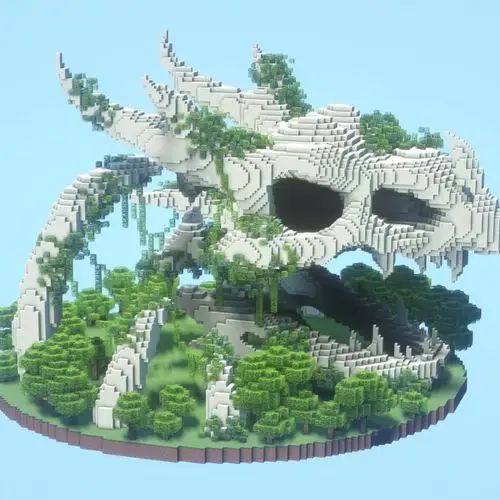 我的世界每日神建筑:巨龙头骨