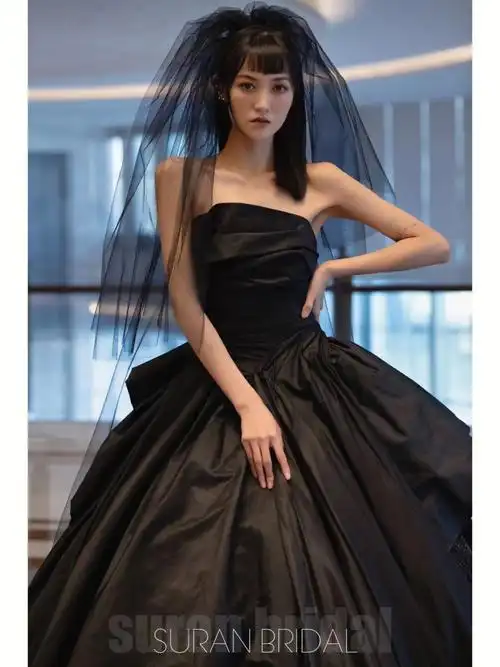suran新娘黑色婚纱也太惊艳了美哭01