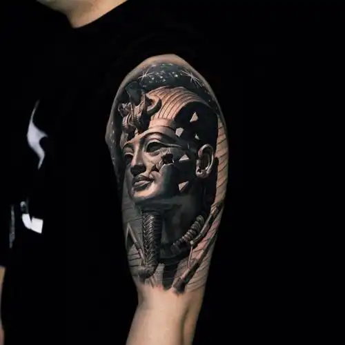 本人作品坐标深圳#艺术  #深圳纹身  #写实纹身  #法老