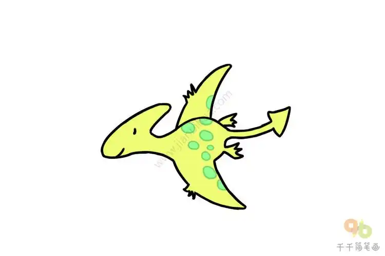 翼龙简笔画步骤图