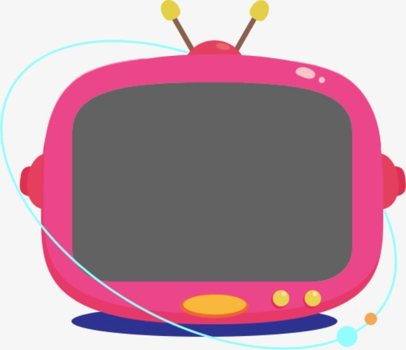 卡通粉色电视机图标