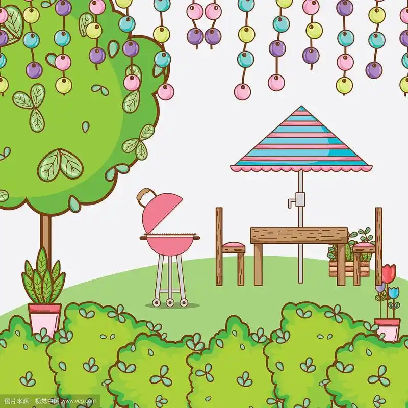 美丽的花园卡通