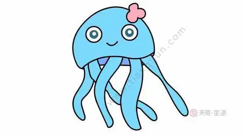 海绵宝宝水母简笔画步骤图