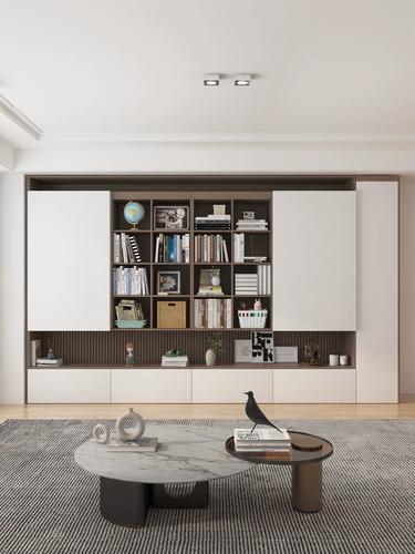 可比熊实木巴士门儿童满墙书柜客厅一体到顶书架落地置物架电视柜