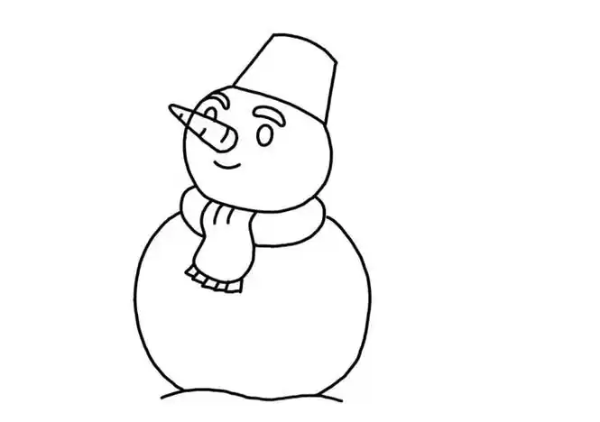 雪人简笔画儿童画彩色图片-简笔画大全-宝贝宝贝网
