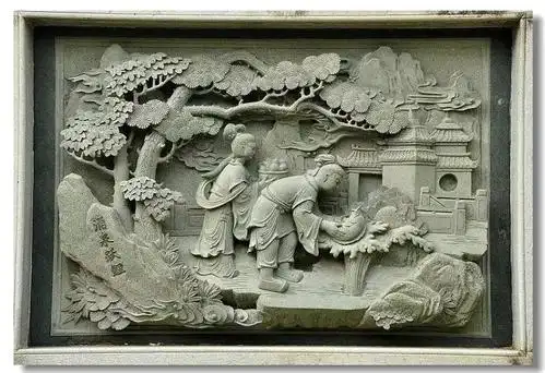 石雕二十四孝浮雕壁画赏析_木事亲