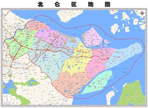北仑区地图94乘130cm宁波市北仑区地图北仑区政区图北仑区乡镇图