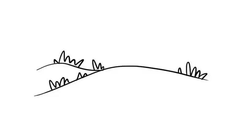 简笔画草地涂色