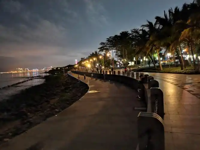 轻轻走路用心生活深圳湾公园夜景