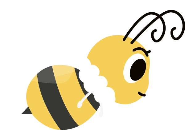 蜜蜂小蜜蜂采蜜飞翔卡通贴纸素材