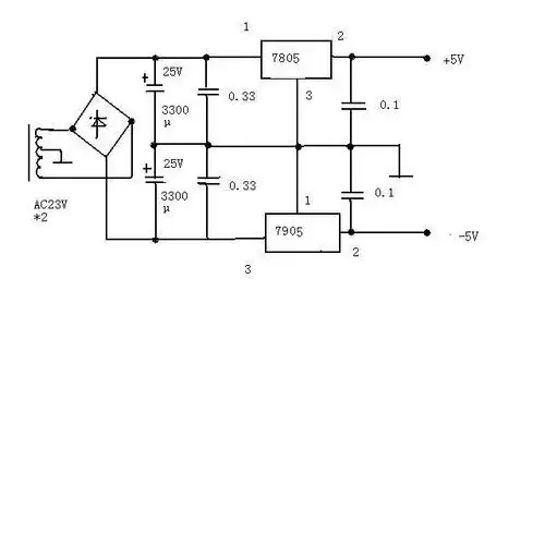 9v→经桥式整流电路d1~d2整流输出dc9v→正极经稳压集成块7805输出 5v