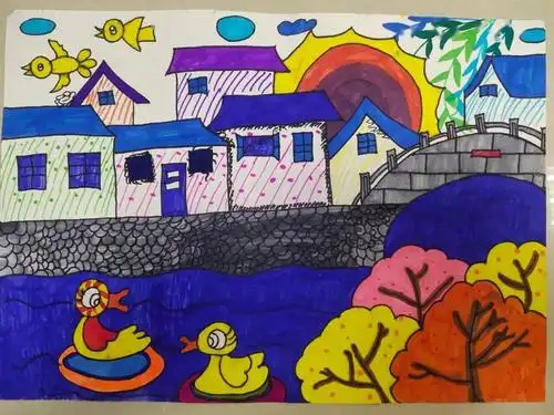 我心目中的新农村人居环境我眼中的家乡变化主题绘画获奖作品展播一