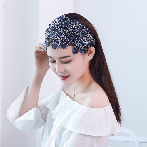 韩国宽边遮白发发箍蕾丝显脸小的发卡发饰民族风刺绣头箍发带头饰