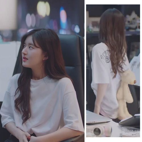 赵露思同款衣服白色小熊宽松纯棉短袖t恤女夏抖音ins潮2022年上衣