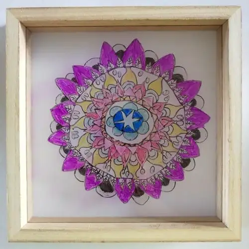 创意玻璃画——曼陀罗花
