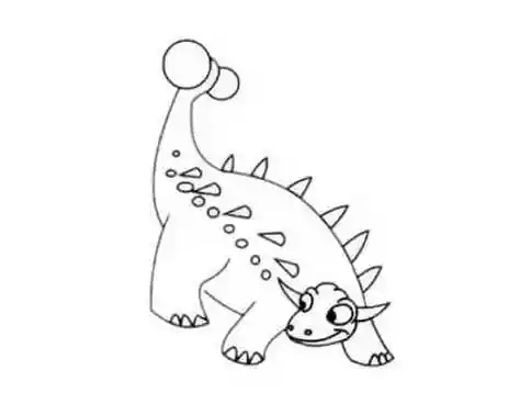 简单帅气包头甲龙简笔画步骤教程 黑白包头甲龙简笔画怎么画