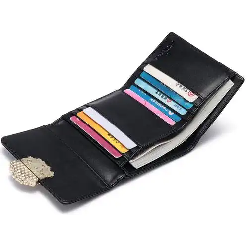 新款钱包时尚五金钱夹休闲手拿包钱夹百搭零钱包 气质黑