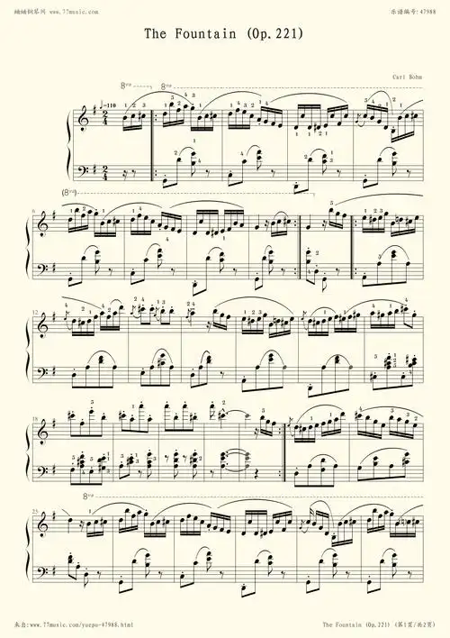 钢琴谱:the fountain (op.221)