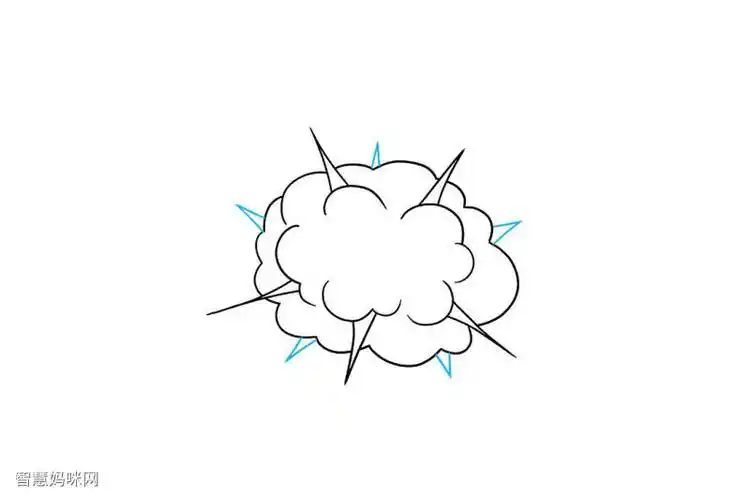 爆炸怎么画-图2消防安全绘画-物品爆炸怎么画-图1简笔画作品完成图