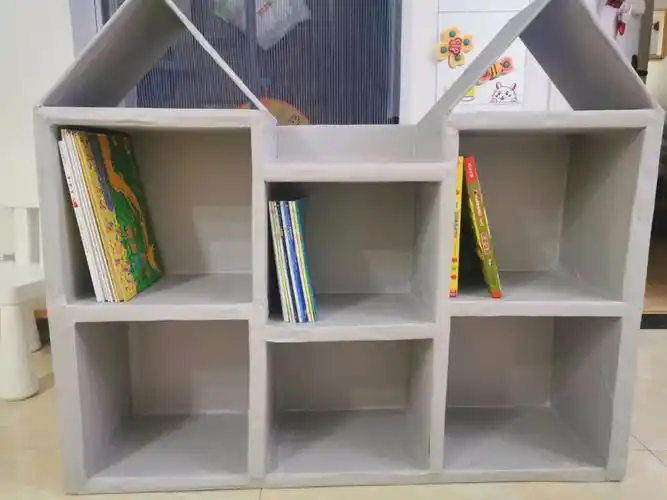 粑粑手工2自制绘本书架加壁纸成品