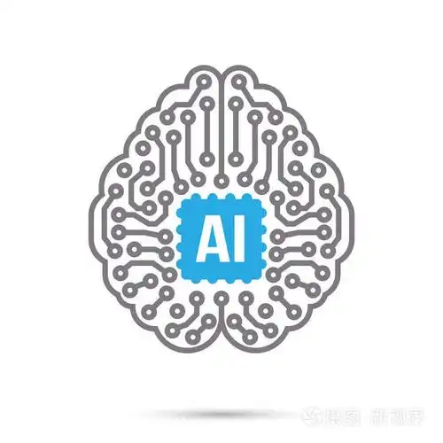 人工智能技术电路大脑符号图标设计元素矢量图eps10