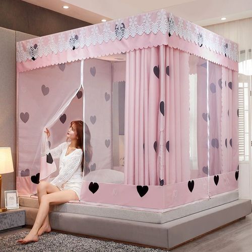 蚊帐床帘一体式家用遮光1.5米床上蚊帐1.8米双人床加密蒙古包1.