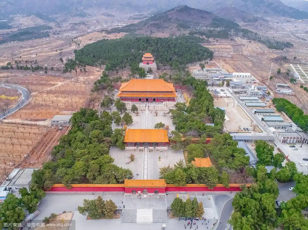 航拍北京明十三陵长陵