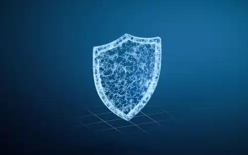 科技线条盾牌3d渲染