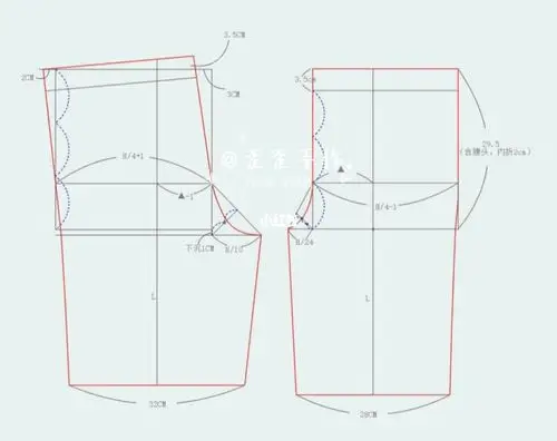 女式棉绸短裤附裁剪图